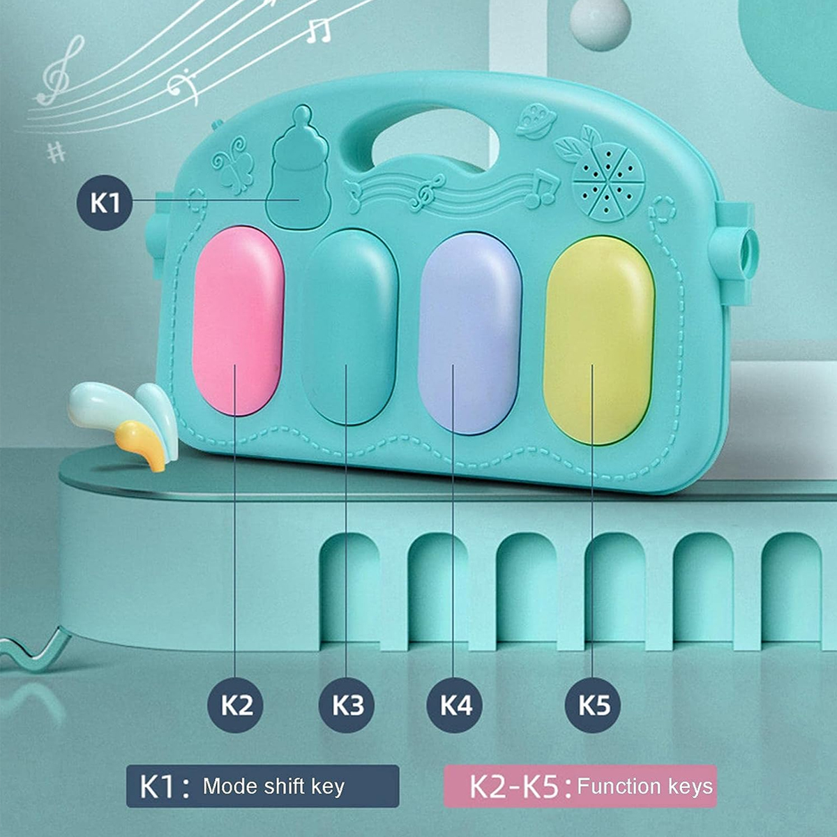 Gimnasio para Bebe Fitness Play Piano 804-A Jirafa Azul