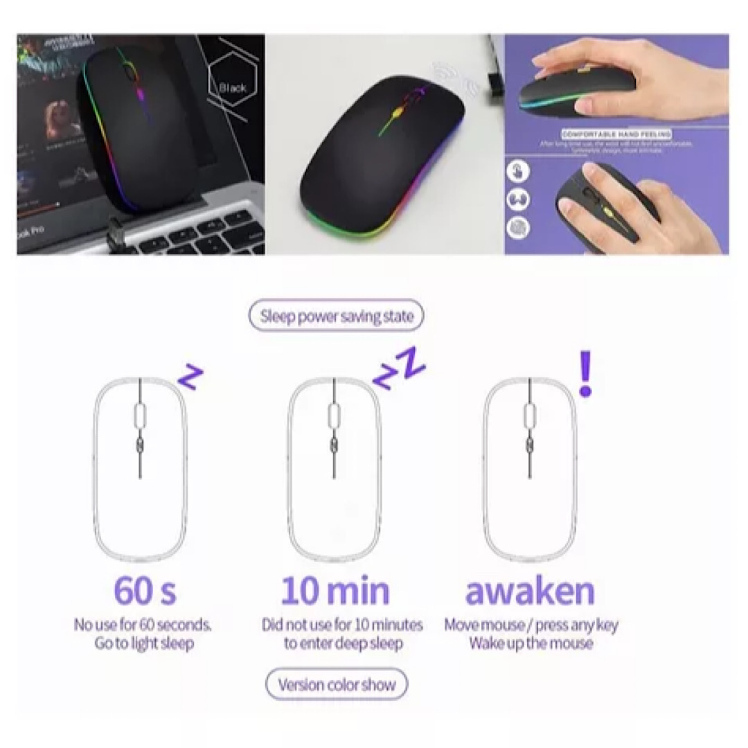 Rechargeable Ultra-thin Wireless Mouse Usb + 2.4 Wireless