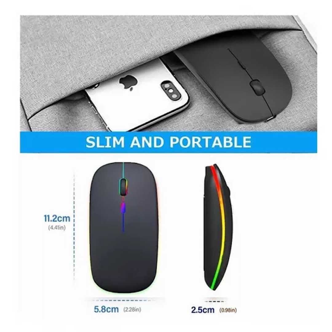Rechargeable Ultra-thin Wireless Mouse Usb + 2.4 Wireless