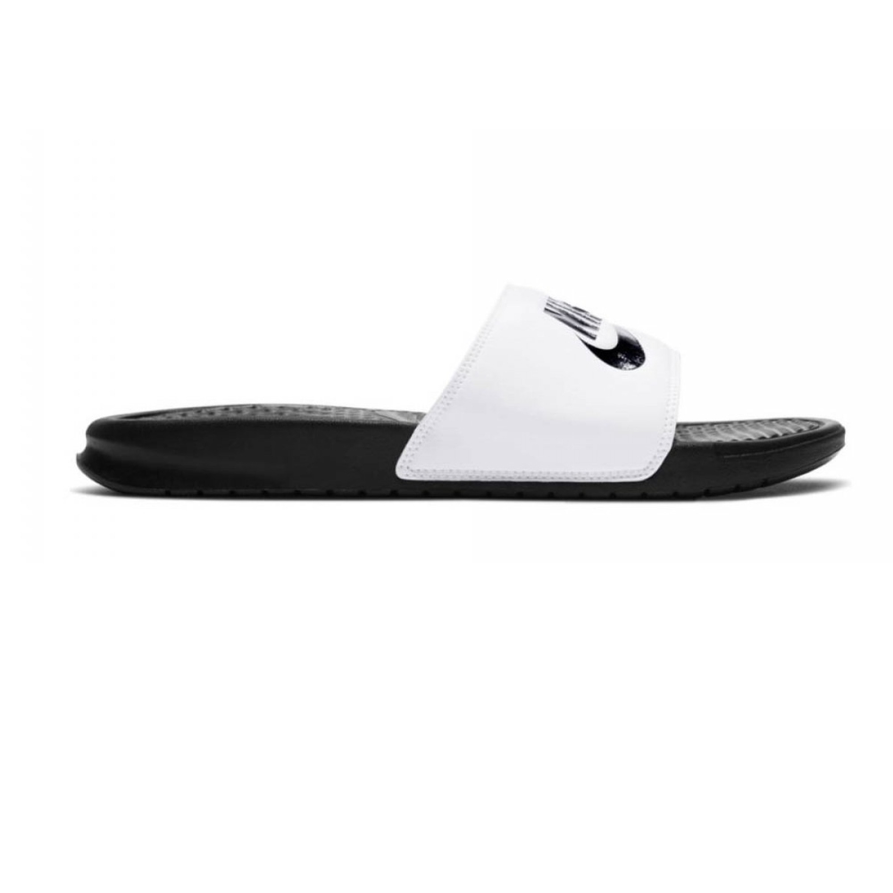 Sandalias Nike Benassi Blanco Con Negro De Caballero 343880-100
