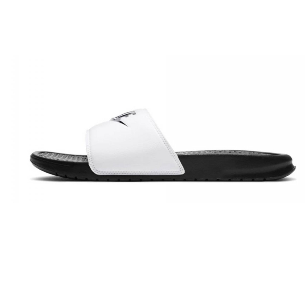 Sandalias Nike Benassi Blanco Con Negro De Caballero 343880-100