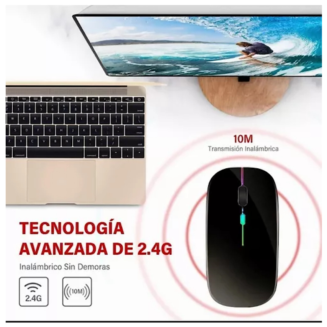 Rechargeable Ultra-thin Wireless Mouse Usb + 2.4 Wireless