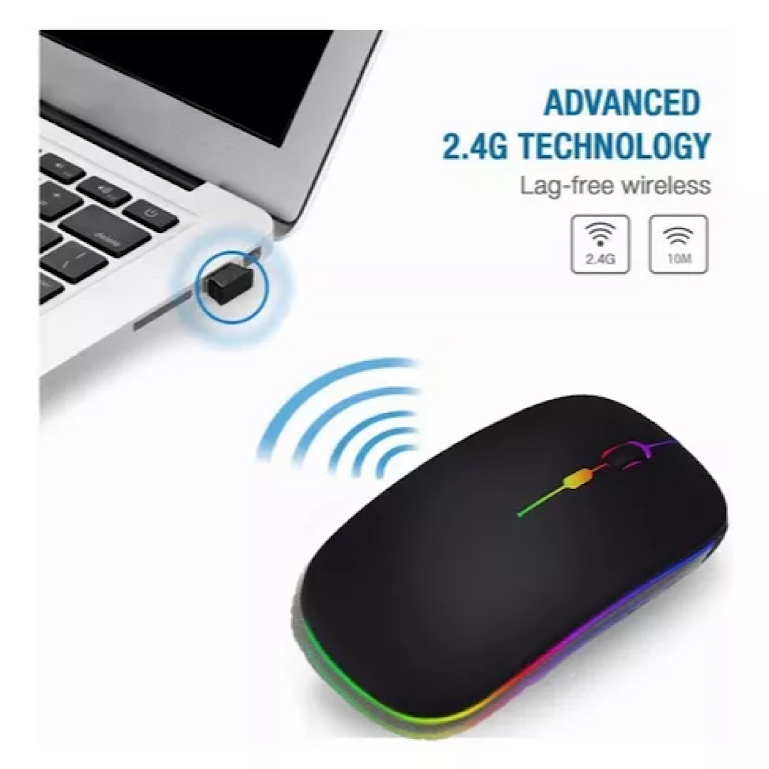 Rechargeable Ultra-thin Wireless Mouse Usb + 2.4 Wireless