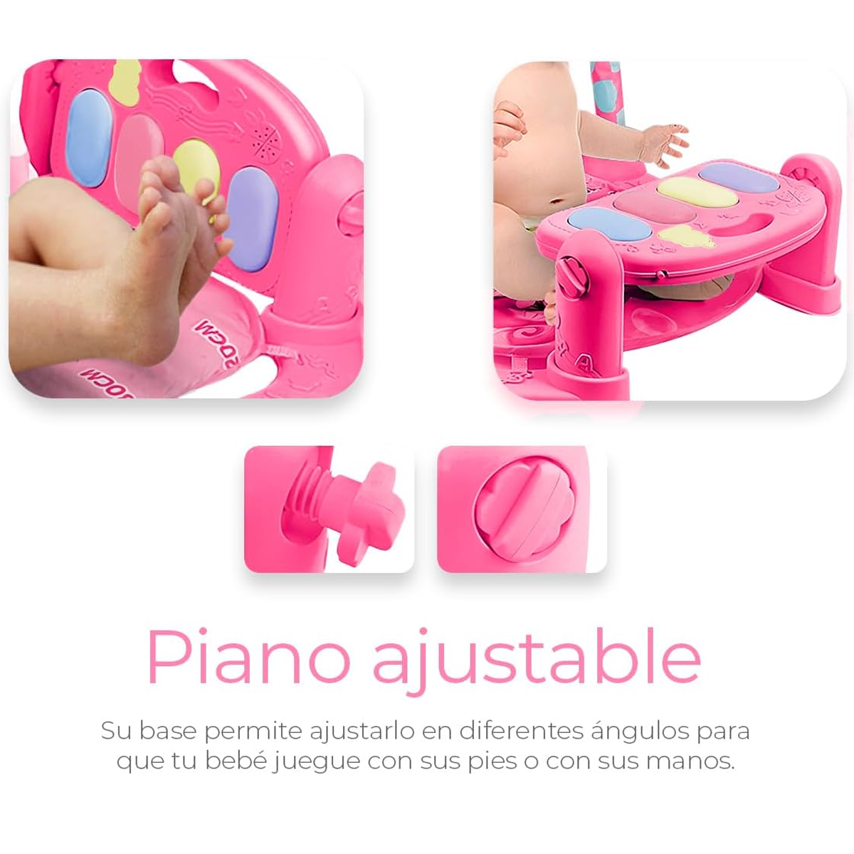 Gimnasio para Bebe Fitness Play Piano 804-A Tiburon Rosa