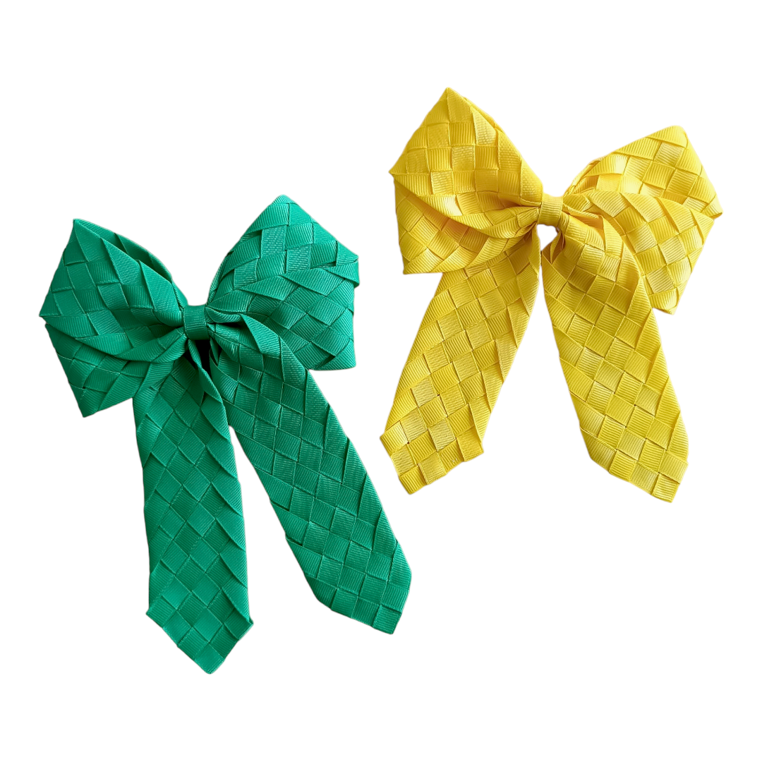 Dúo de moño trenzado, Cute as a Bug, par de moños de listones trenzados. 