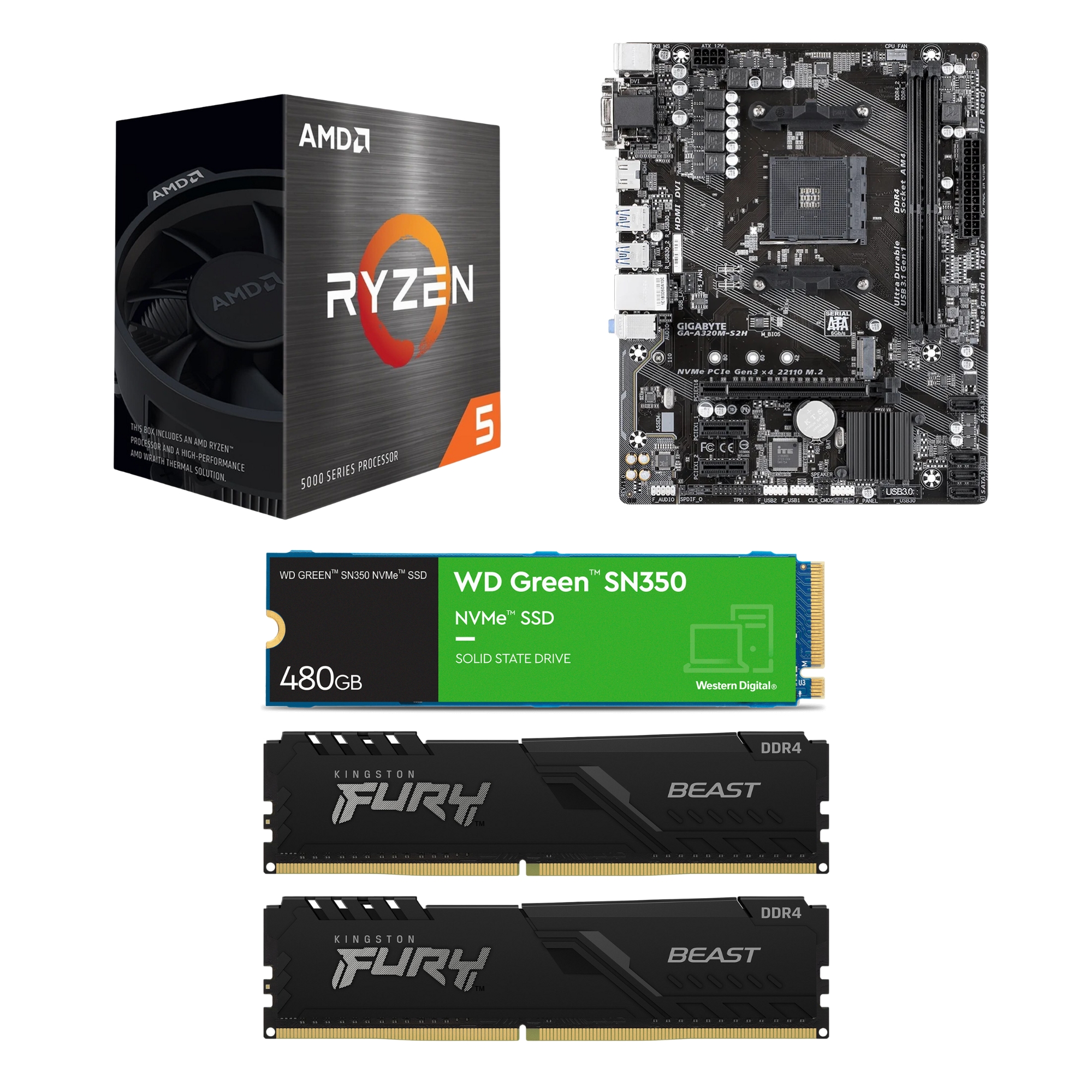 Ocelot PC Katana AMD Ryzen 5 5600G, 16 GB DDR4, 480 GB SSD NVMe, Windows 10