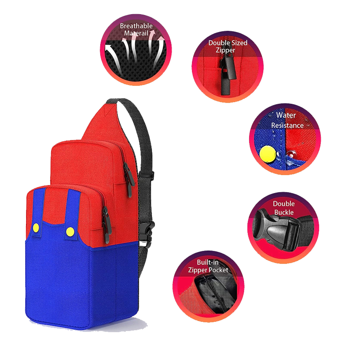 Bandolera Mario Compatible Nintendo Switch 