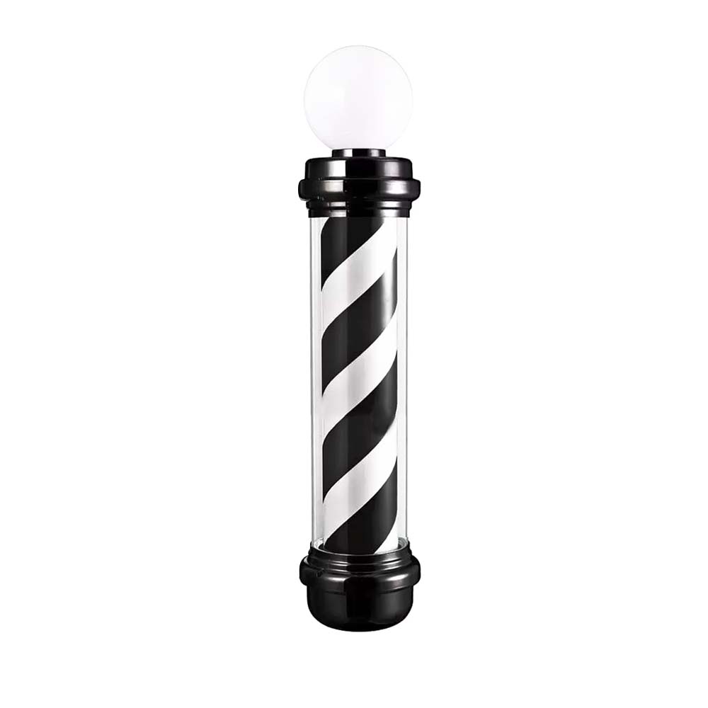 Poste Barbería Con Bombilla 85 Cm Bolonia Negro-blanco