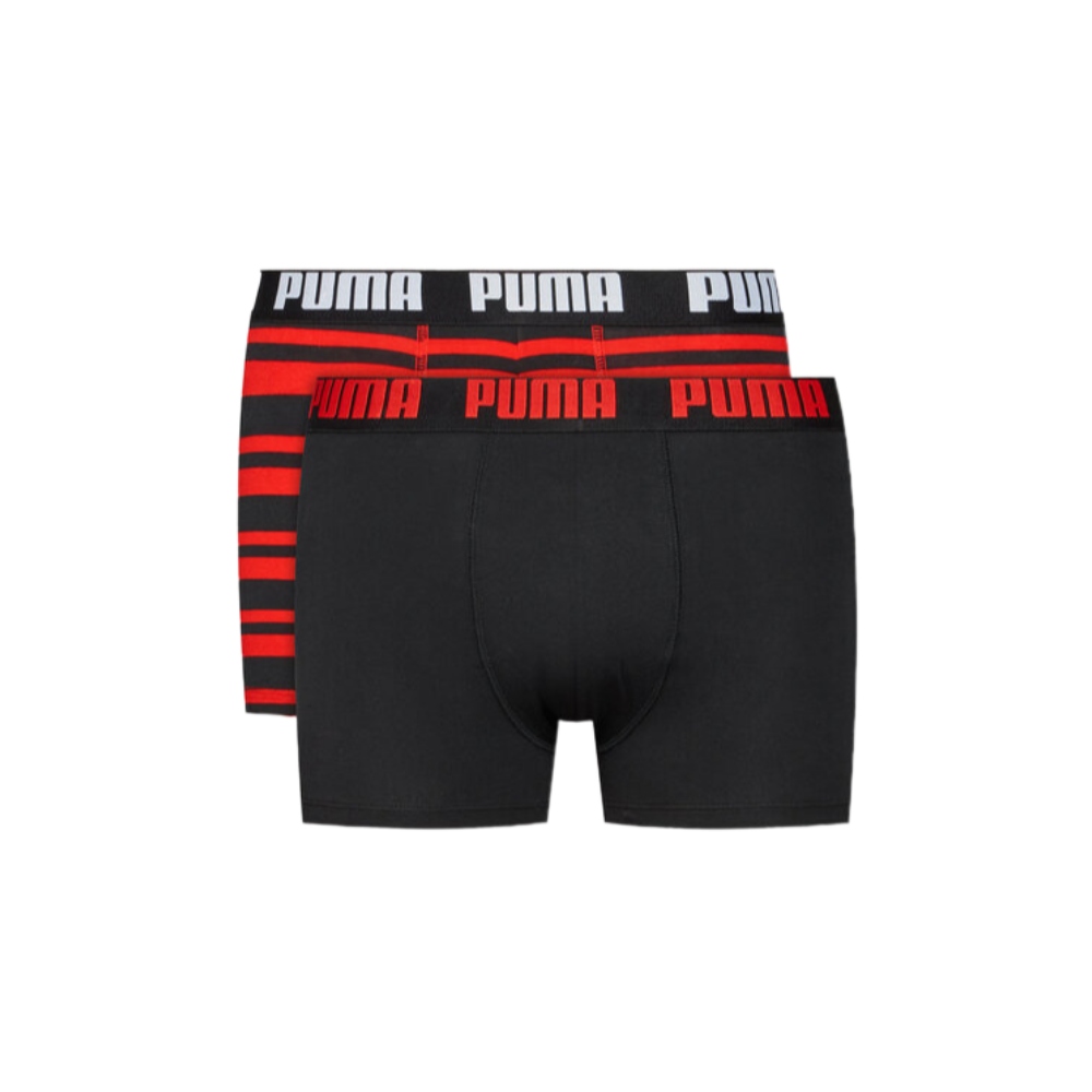 BOXER PUMA PARA HOMBRE ROJO Y NEGRO PAQUETE 2 PIEZAS 907838 07