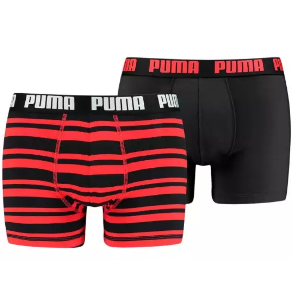 BOXER PUMA PARA HOMBRE ROJO Y NEGRO PAQUETE 2 PIEZAS 907838 07