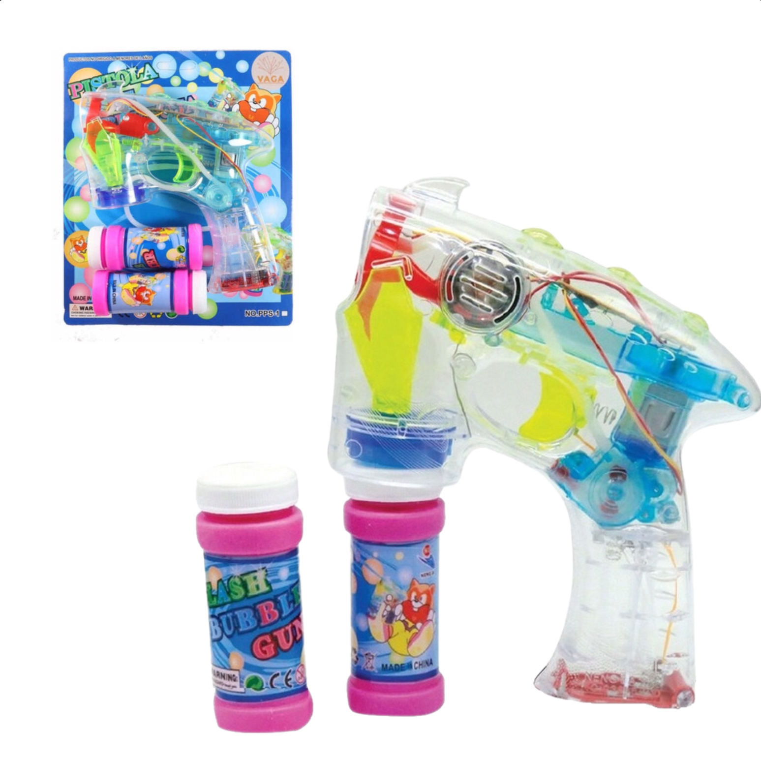Pistola De Burbujas Con Luz Automática Baterías Juguete