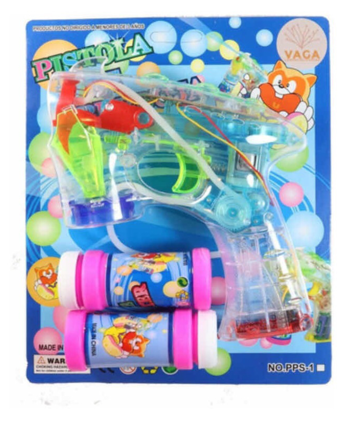 Pistola De Burbujas Con Luz Automática Baterías Juguete