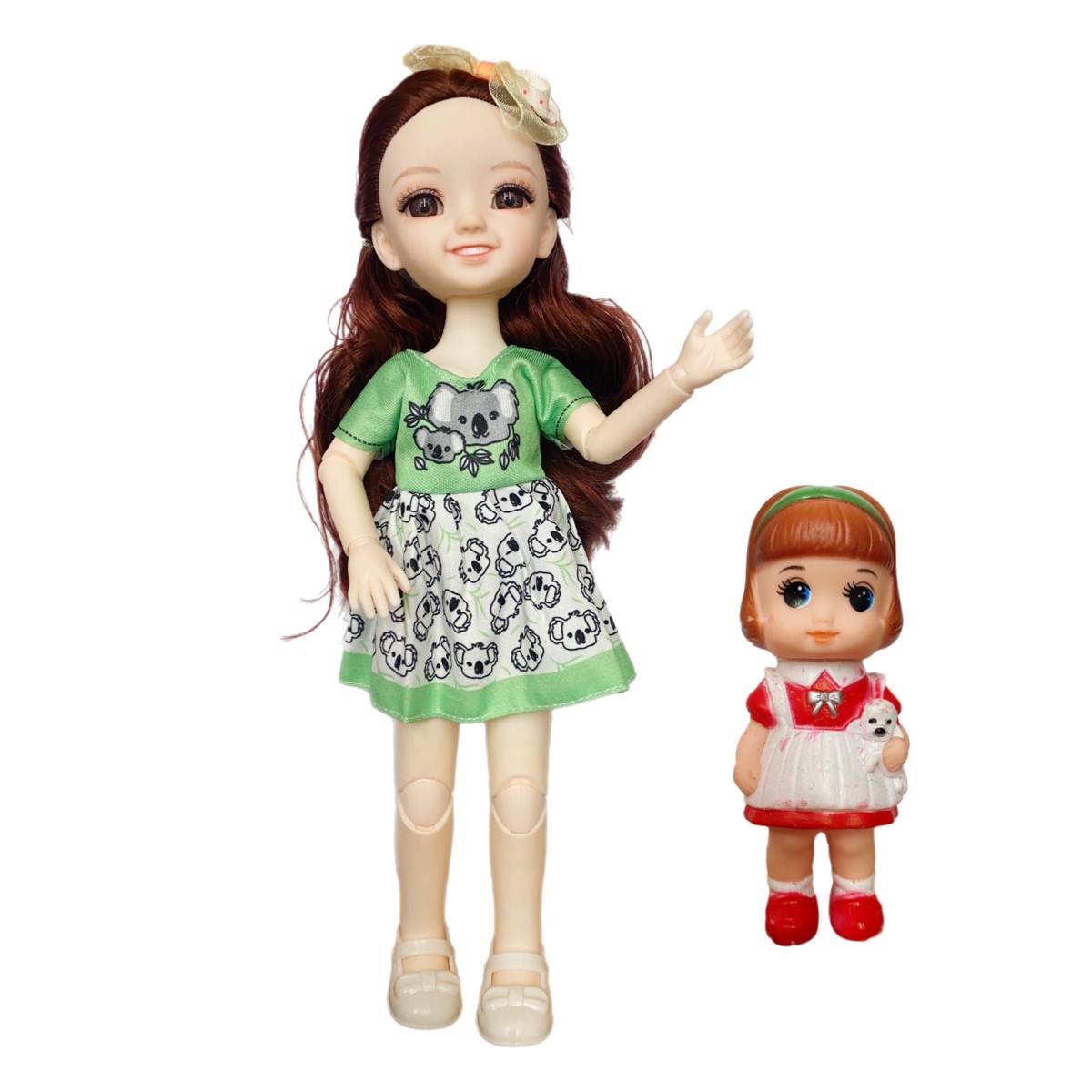 Muñeca Articulada Con Vestido Y Muñequita Juguete 2en1