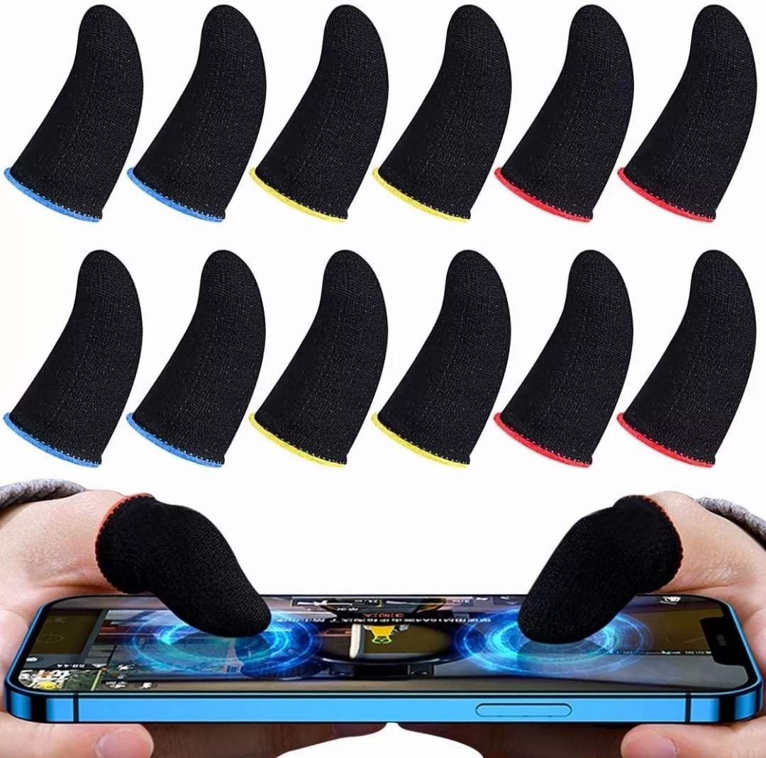 20 Pzs Dedales Dedos Fundas Gamer Touch Guantesitos Azul
