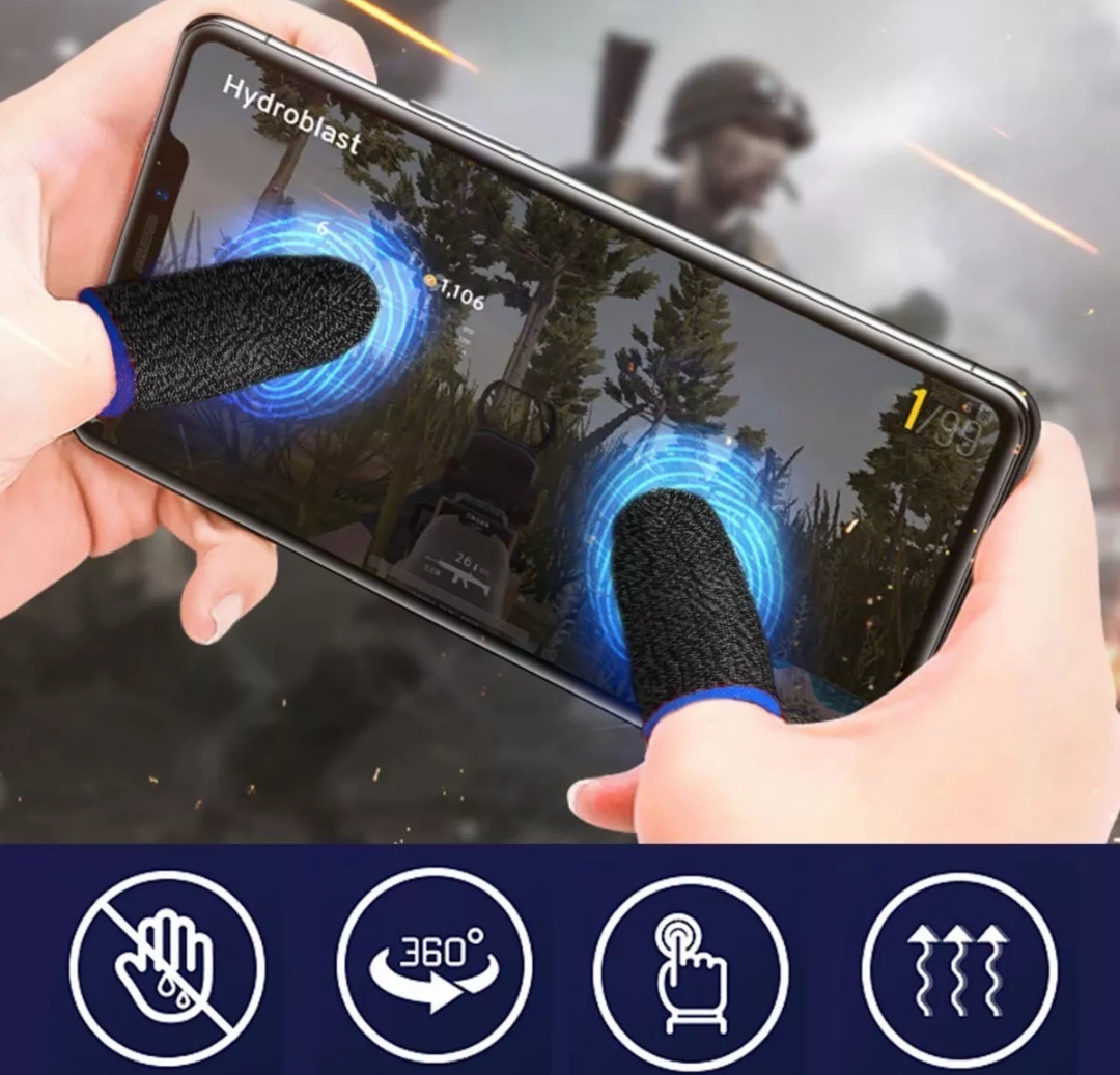 20 Pzs Dedales Dedos Fundas Gamer Touch Guantesitos Azul