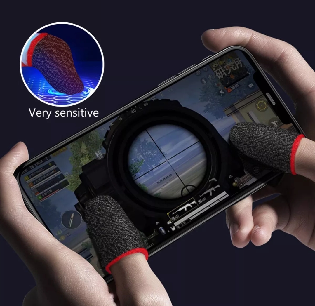 20 Pzs Dedales Dedos Fundas Gamer Touch Guantesitos Azul