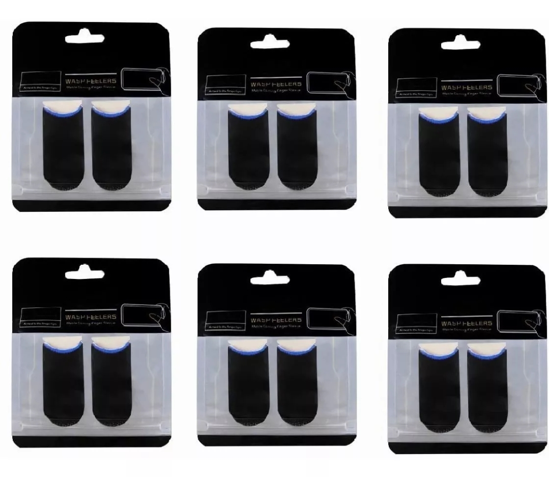 20 Pzs Dedales Dedos Fundas Gamer Touch Guantesitos Azul