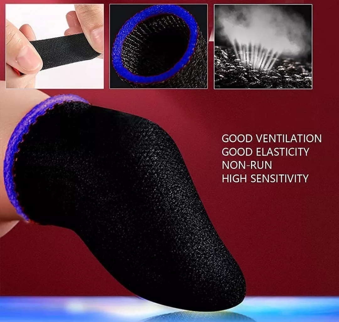 20 Pzs Dedales Dedos Fundas Gamer Touch Guantesitos Azul