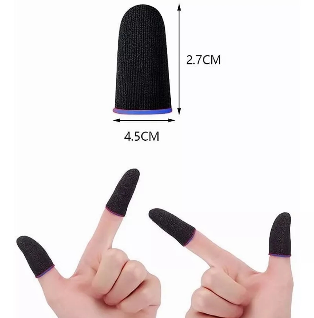 20 Pzs Dedales Dedos Fundas Gamer Touch Guantesitos Azul