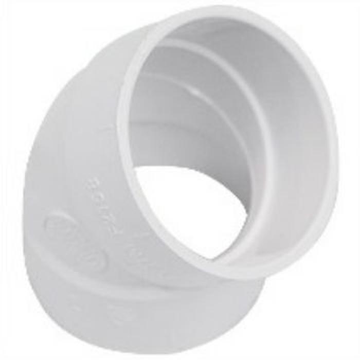 Tubo Codo Hidraulico para Casa MXSC4-002 10 Pzas 40mm Diámetro Codo 45 Blanco PVC, SanixCodo 45