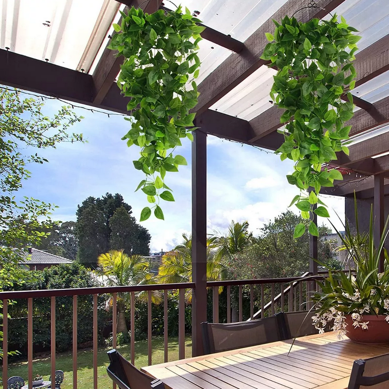 Plantas Artificiales Colgantes C/diseño De Hiedra, 4 Piezas