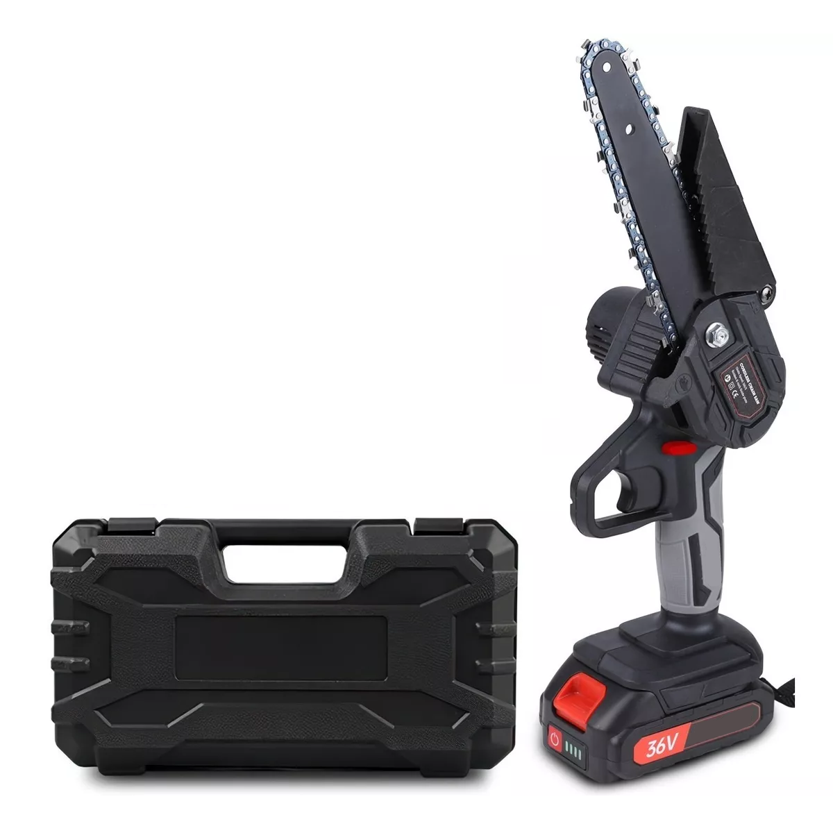 Mini Motosierra Inalambrica Portatil 6 In Con 2 Baterías Negro