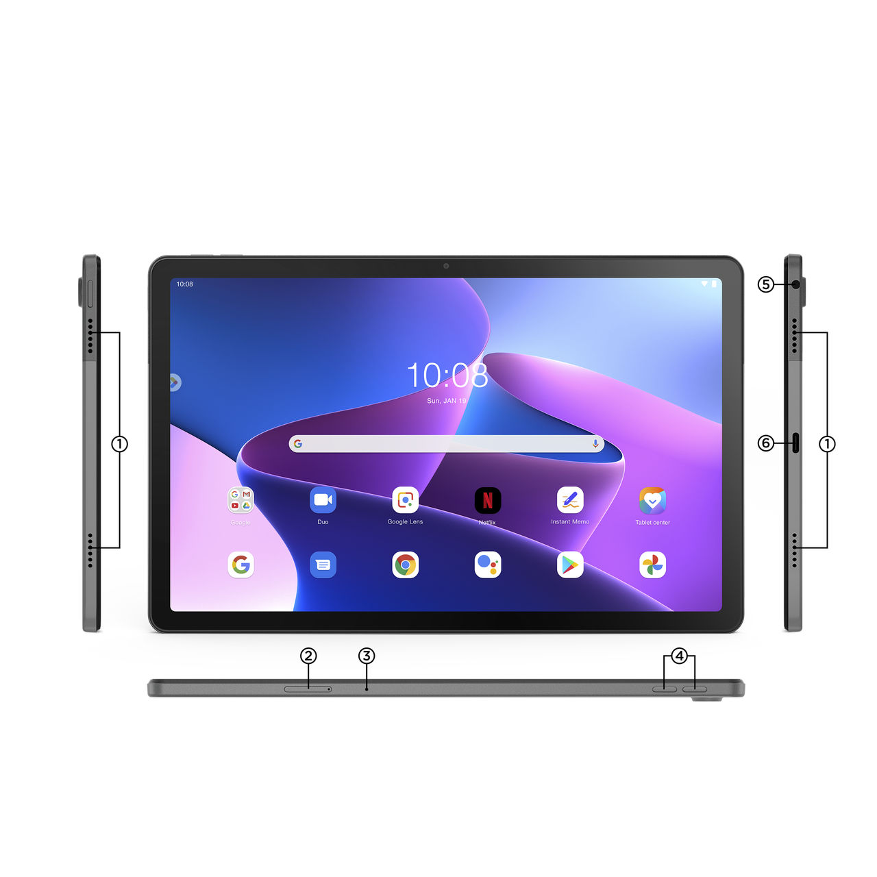 Tablet Lenovo Tab M10 Plus 3rd Gen | 10" 2K, 4GB + 128GB, 4 altavoces Dolby Atmos, , Android 12, Cámara de 8 MP, Memoria Expandible, incluye Folio Case