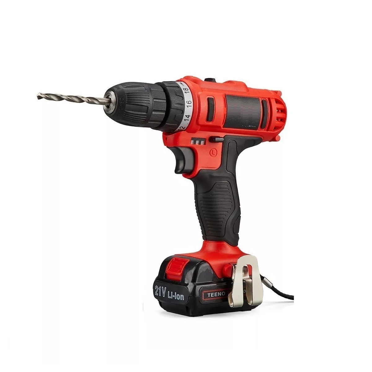 Taladro percutor atornillador inalámbrico de 10mm 5816-1 21V rojo