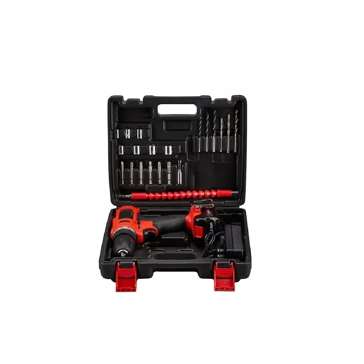 Taladro percutor atornillador inalámbrico de 10mm 5816-1 21V rojo