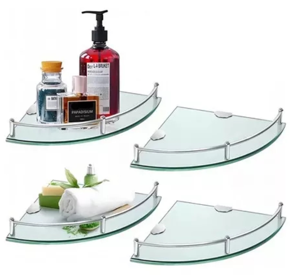 Repisas Esquineras De Vidrio, Baño Accesorios Organizador Esquineras Vidrio Estante 4 Uds