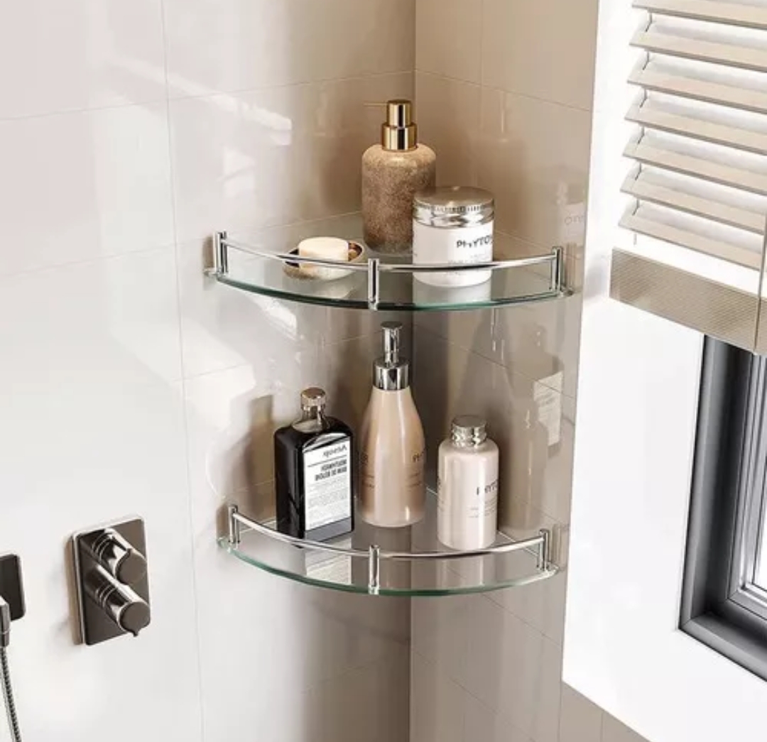 Repisas Esquineras De Vidrio, Baño Accesorios Organizador Esquineras Vidrio Estante 4 Uds