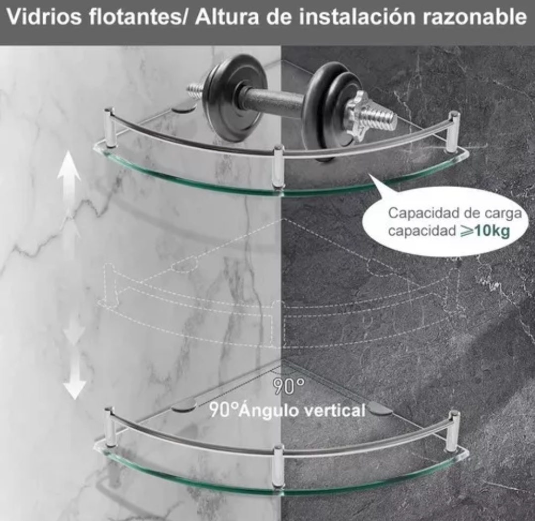 Repisas Esquineras De Vidrio, Baño Accesorios Organizador Esquineras Vidrio Estante 4 Uds