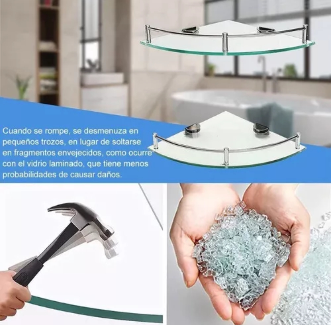 Repisas Esquineras De Vidrio, Baño Accesorios Organizador Esquineras Vidrio Estante 4 Uds