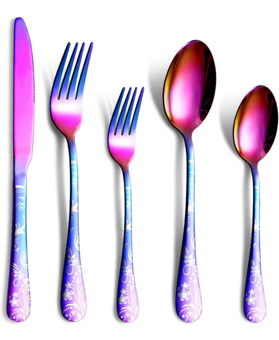 Juego de cubiertos tornasol con diseño 20 piezas 