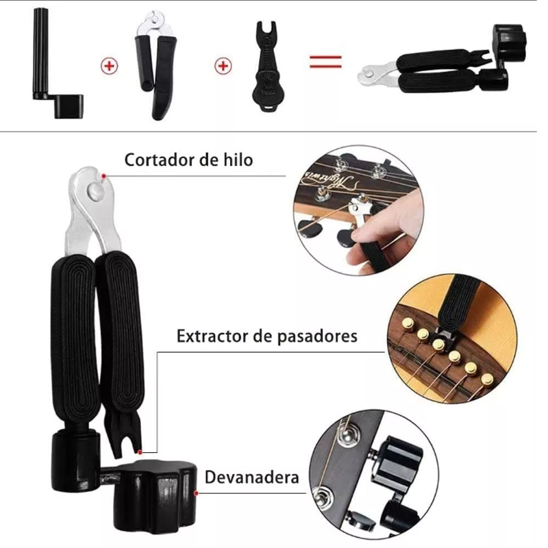 Kit De Accesorios Para Guitarra Acustica Cuerdas 66 Unidades