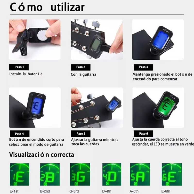 Kit De Accesorios Para Guitarra Acustica Cuerdas 66 Unidades