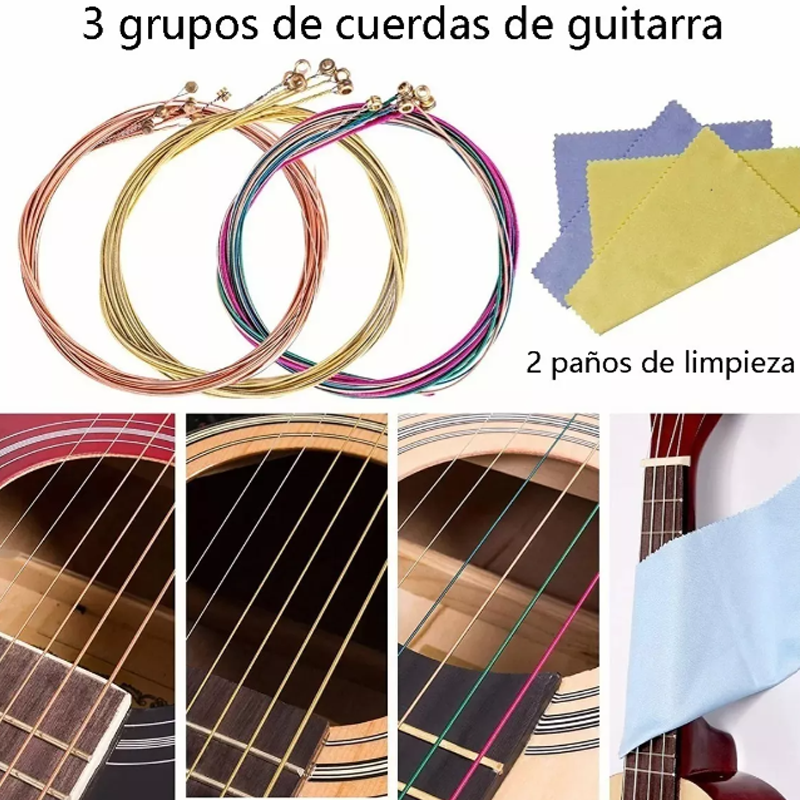 Kit De Accesorios Para Guitarra Acustica Cuerdas 66 Unidades