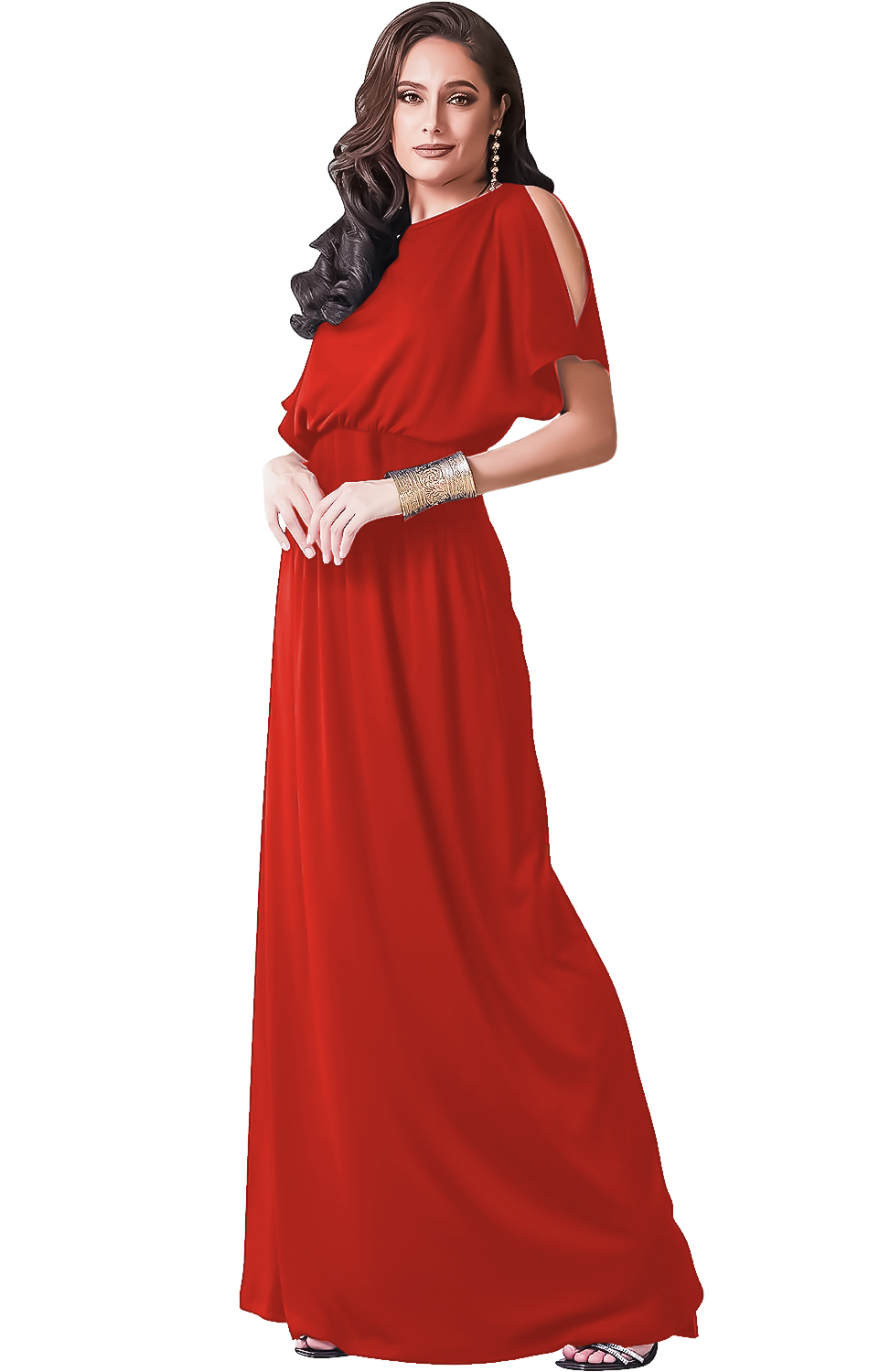 Vestido cintura alta casual playa ligero largo dama mujer xally 155 cuello redondo mangas cortas con aberturas