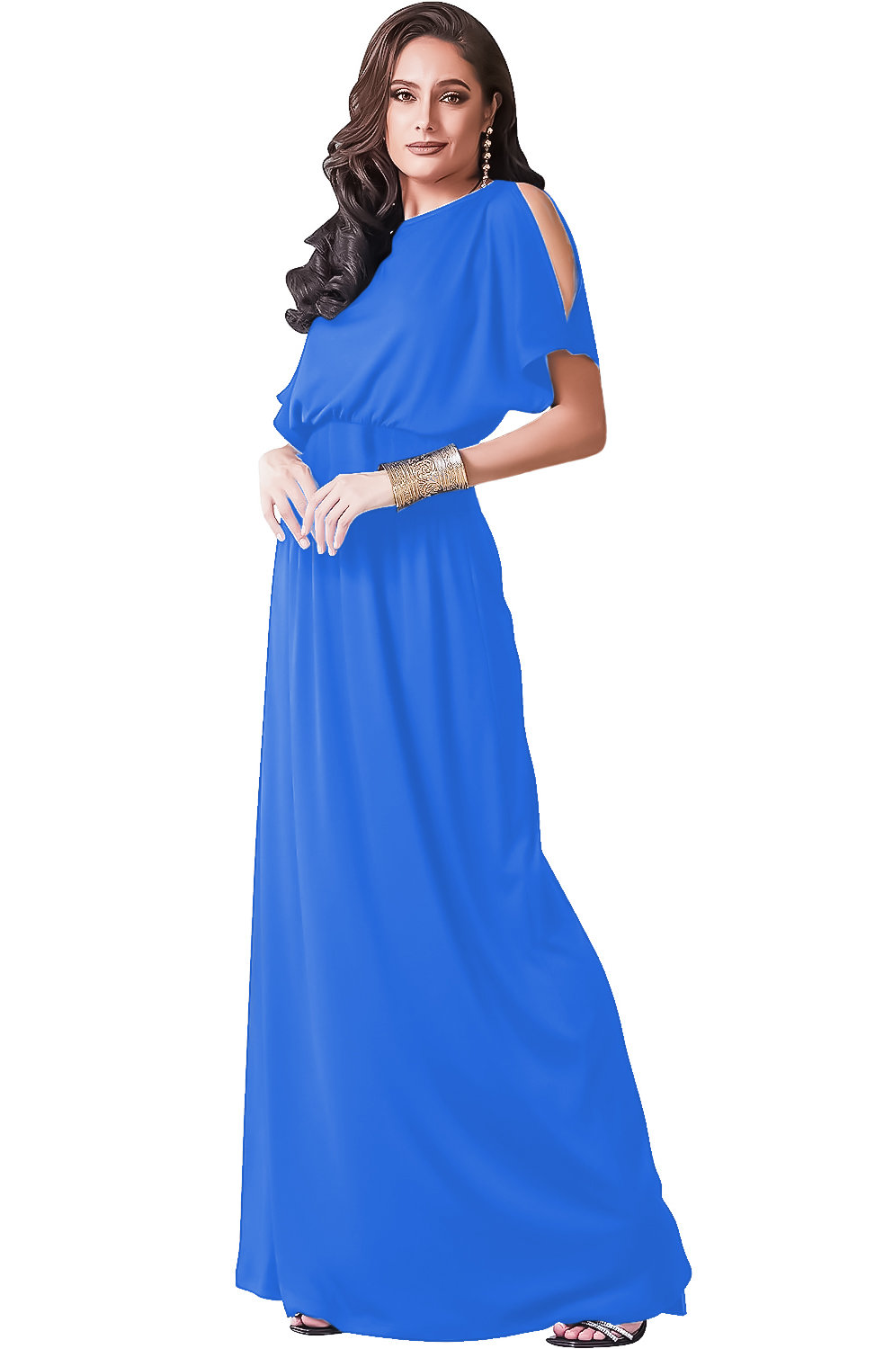 Vestido cintura alta casual playa ligero largo dama mujer xally 155 cuello redondo mangas cortas con aberturas