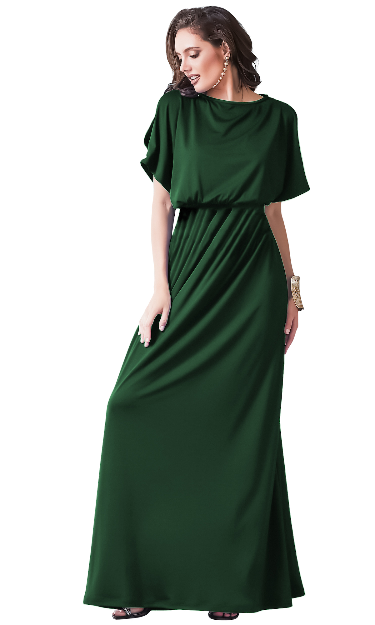 Vestido cintura alta casual playa ligero largo dama mujer xally 155 cuello redondo mangas cortas con aberturas