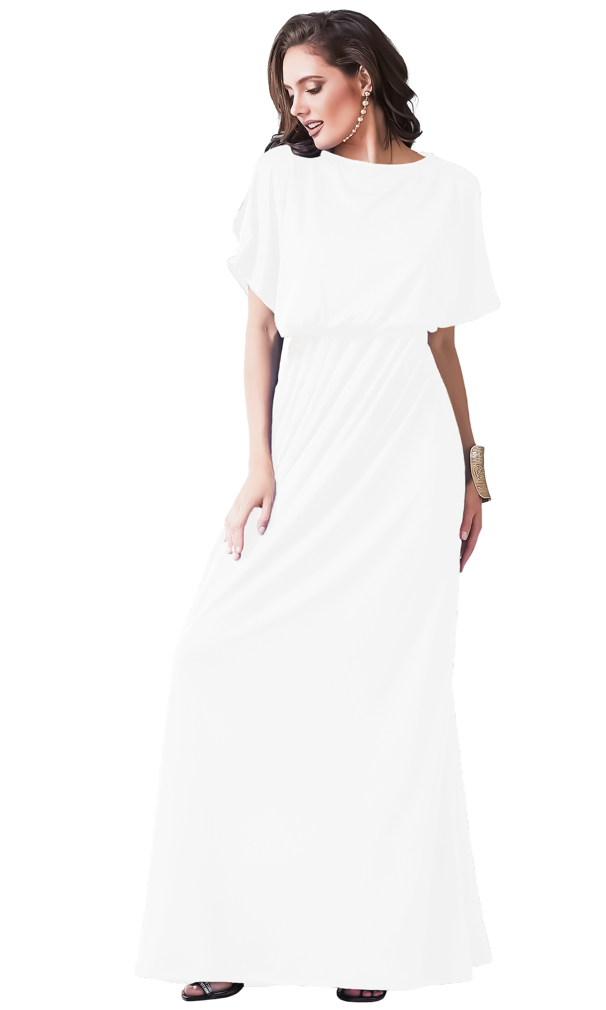 Vestido cintura alta casual playa ligero largo dama mujer xally 155 cuello redondo mangas cortas con aberturas