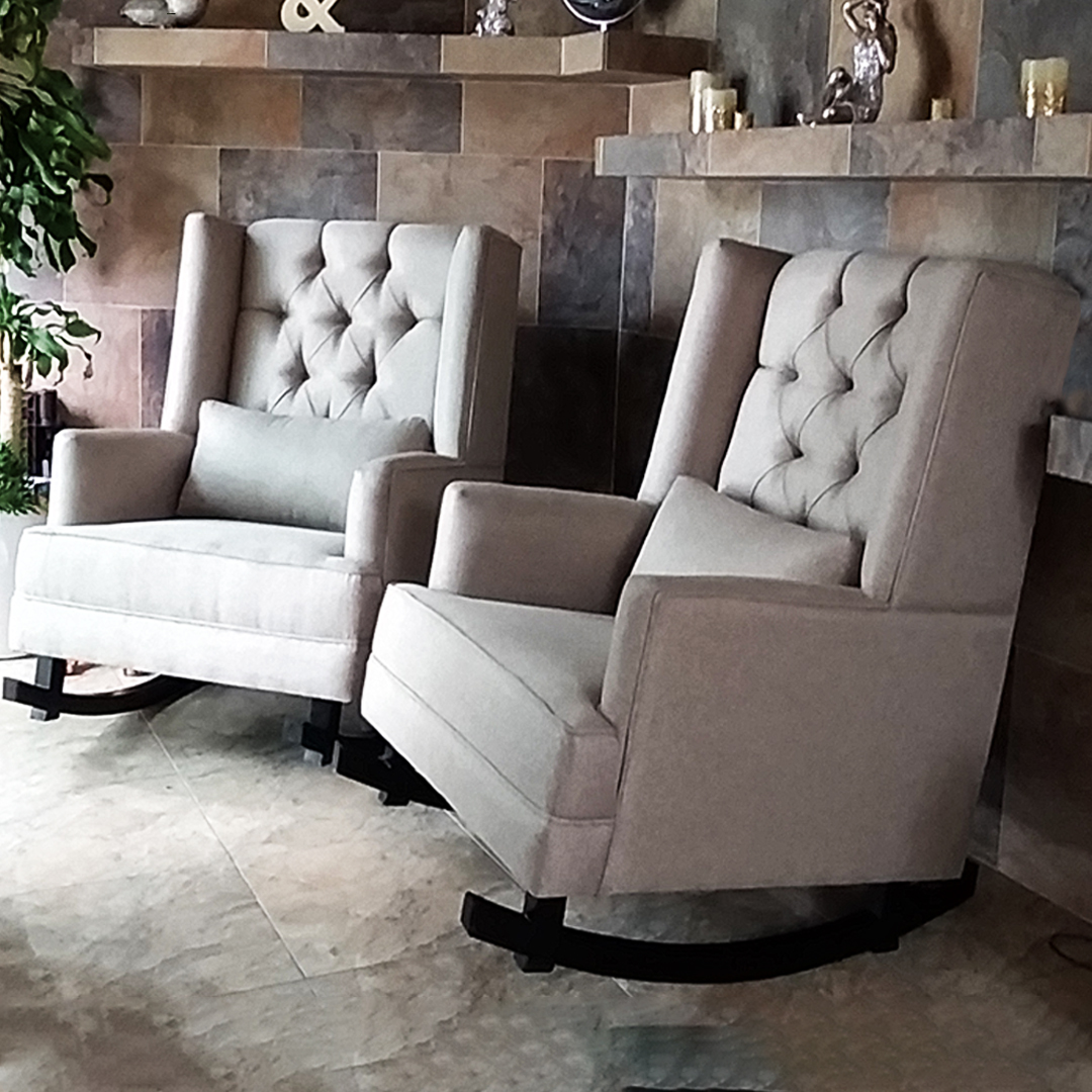 Sillon Mecedora Avii Color Capuchino + 01 cojin decorativo MADERIAN // ENTREGA EN CDMX Y ZONA METROPOLITANA