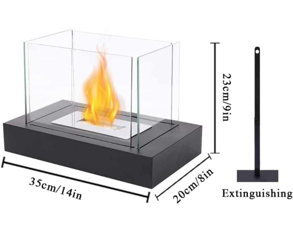 YUENFONG Biochimenea de Sobremesa Hoguera de Bioetanol Portátil para  Chimeneas Interiores y Exteriores Base de Acero Inoxidable, Segura y  cálida, sin