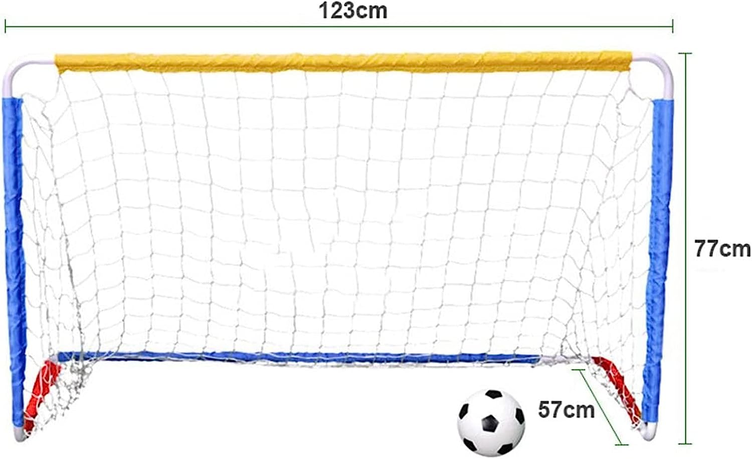 Porteria de Futbol para Niños de Metal 1 balon 123cm y 77cm.