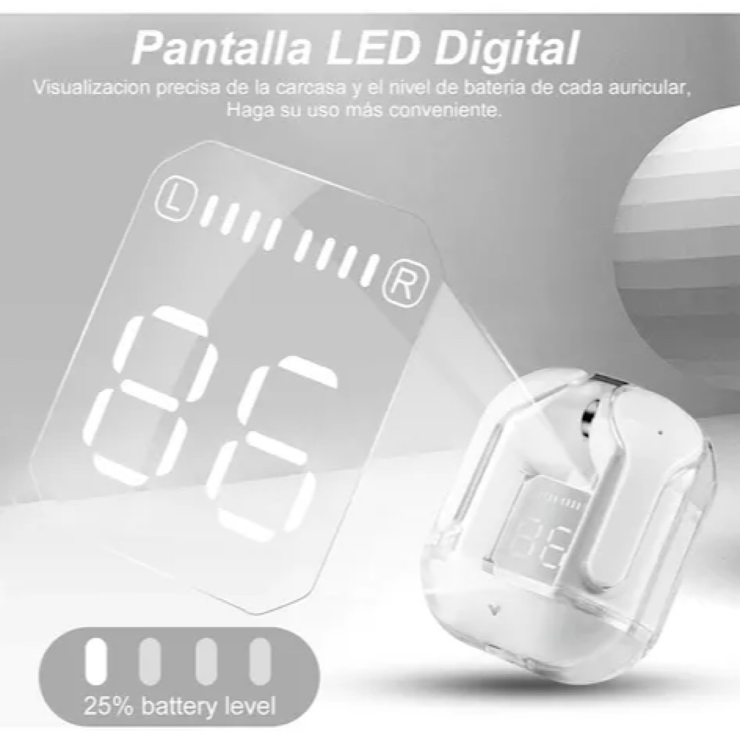 Auricular Audífonos Inalámbricos Bluetooth De Transparente