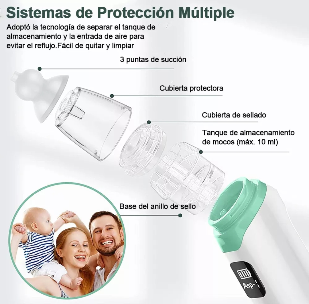 Aspirador Nasal Para Bebe Saca Mocos Electrico Limpiador