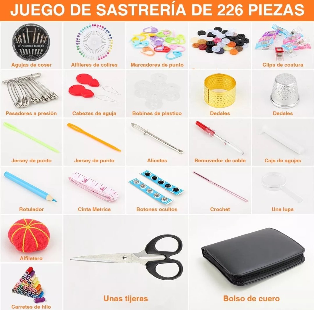 Kit de costura para adultos y niños – Pequeño juego para principiantes con  hilo multicolor, agujas, tijeras, dedal y clips – Kits de reparación de