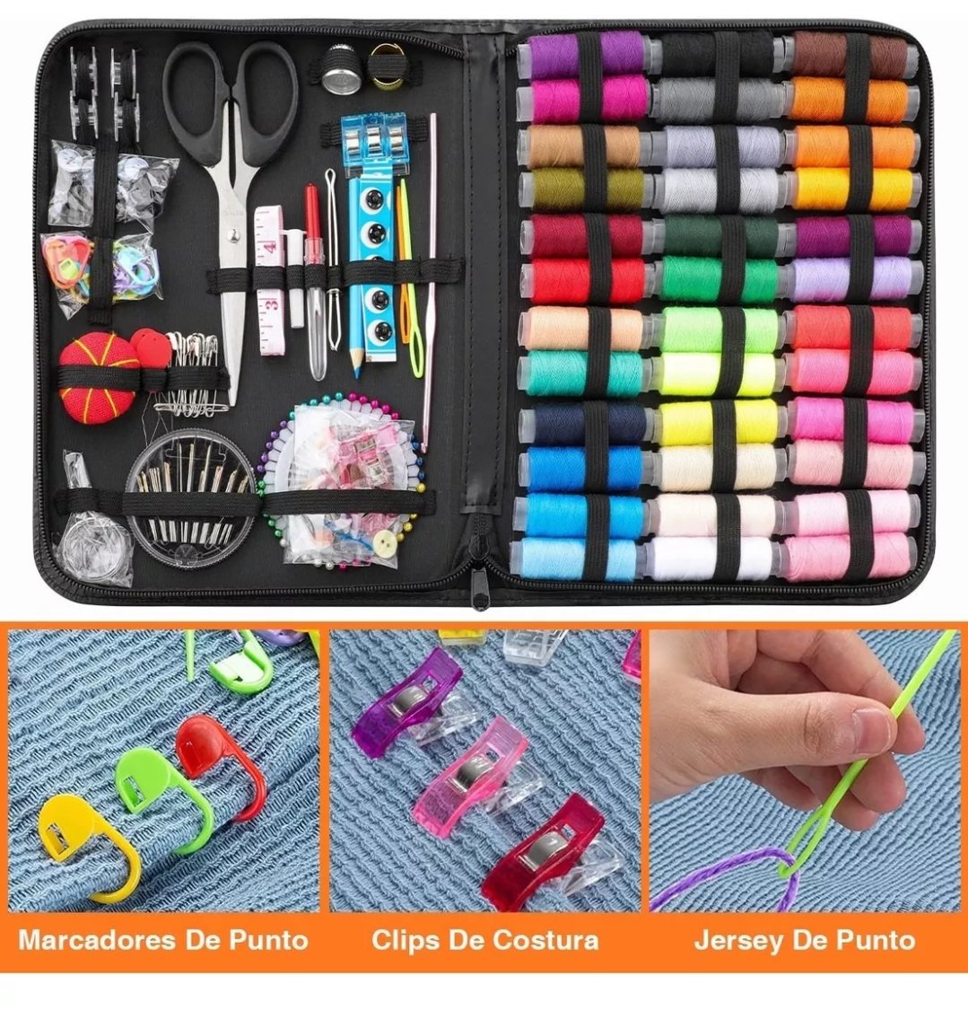 Kit de costura profesional, 51 patrones de accesorios, práctico kit de  costura para el hogar, viajes, emergencia, para niños y principiantes  (rosa) JM