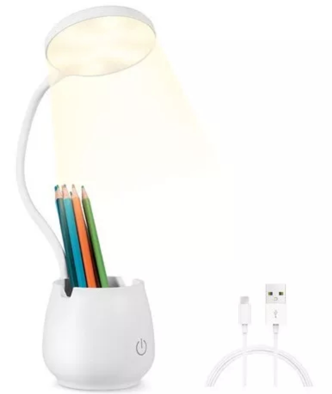 Lámpara Led De Escritorio Usb Recargable Con Portalapices