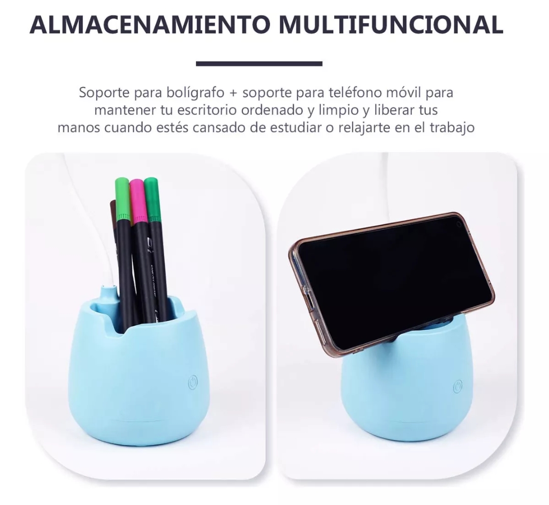 Lámpara Led De Escritorio Usb Recargable Con Portalapices